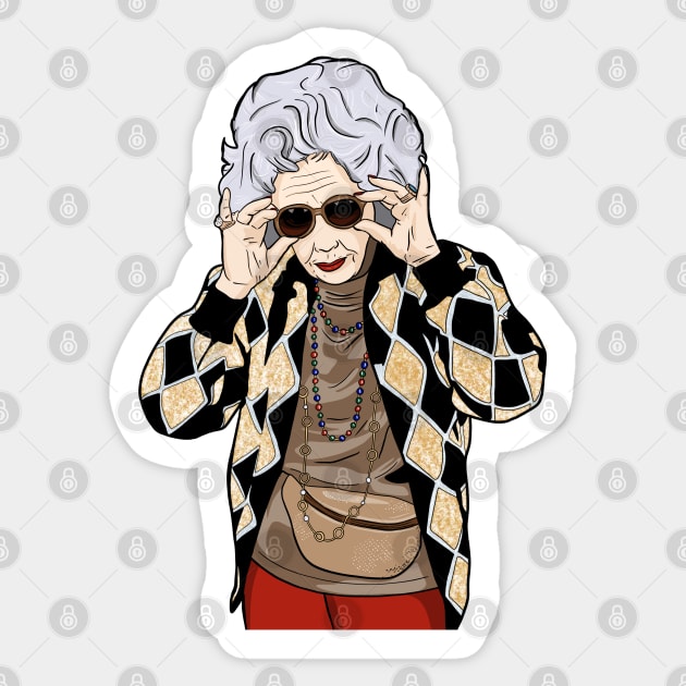 Grandma Yetta - The Nanny Sticker by HadjM